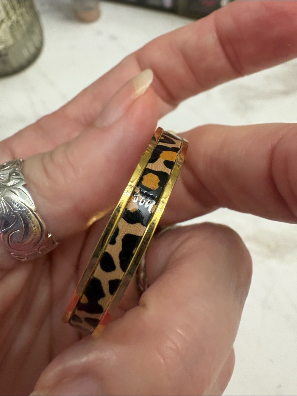 kate spade Gold-Tone Clover Bangle with Leopard Inlay & Earrings Set - Picture 10 of 12